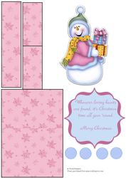 Shopping Snowman Mini Easel Card