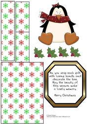 Penguin with Red Scarf Mini Easel Card