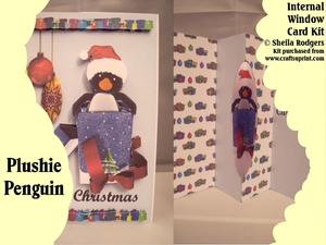 Plushie Penguin Internal Window Card Kit