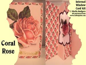 Coral Rose Internal Window Card Kit