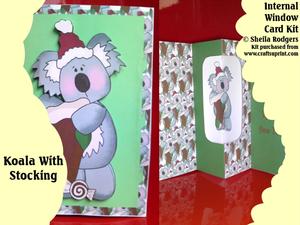Koala with Stocking Internal Window Card Kit