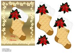 Christmas Stocking with Poinsettia