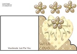 Cream Heart with Gem Flower