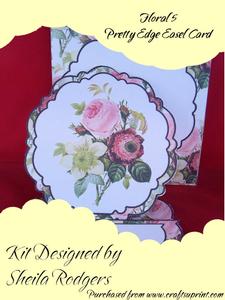 Floral 5 Pretty Edge Easel Card