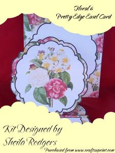 Floral 6 Pretty Edge Easel Card