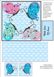 Rotating Butterflies Exploding Card