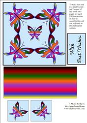 Striped Butterfly Exploding Card