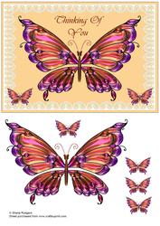 Amber Butterfly on Lace
