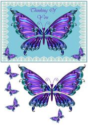 Amethyst Butterfly on Lace