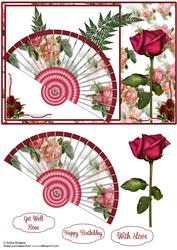 Fan with Roses