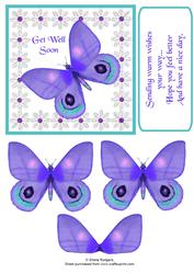 Purple Butterfly Get Well Soon