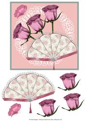Butterfly, Roses, Fan and Lace