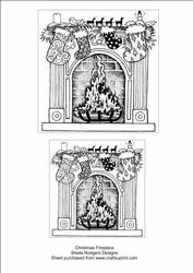 Christmas Fireplace Digital Stamps