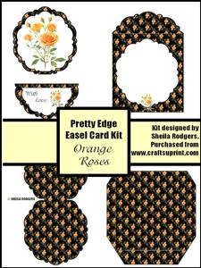 Orange Roses Pretty Edge Easel Card Kit