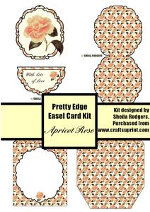 Apricot Rose Pretty Edge Easel Card Kit