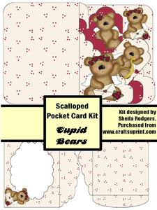 Cupid Bears Scalloped Pocket Card Kit