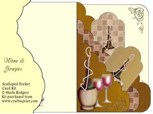 Wine and Grapes Scalloped Pocket Card Kit