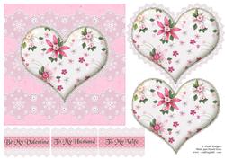 Flowered Heart on Lace