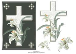Sympathy Cross with Lilies