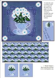 Exploding Card Mother's Day Daisies in Teacup