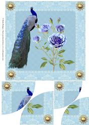 Peacock and Roses Corner Stacker