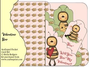 Valentine Bee Scalloped Pocket Card Kit