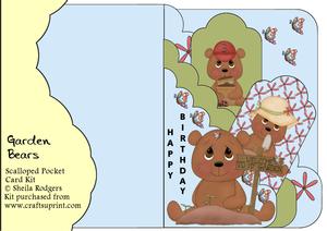 Garden Bears Scalloped Pocket Card Kit