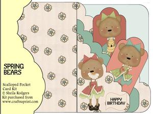 Spring Bears Scalloped Pocket Card Kit