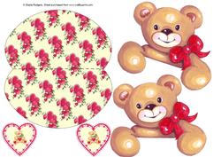 Valentine Bear Over the Top Wobble Card