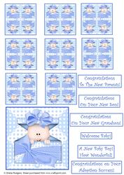 Baby Boy Tea Bag Topper and Tiles