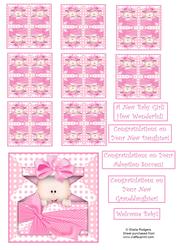 Baby Girl Topper and Tea Bag Tiles