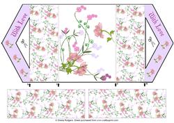 Pink and Lilac Flowers Double Gatefold Triangle Front