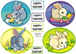 4 Easter Bunny Toppers
