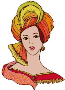 Lady in Feathered Turban