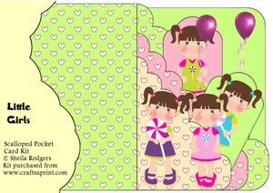 Little Girls Scalloped Pocket Card Kit