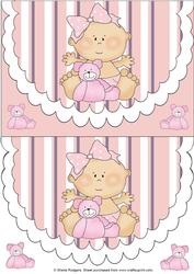 Baby Girl with Teddy Envelope Card