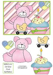 First Birthday Cupcake and Teddy
