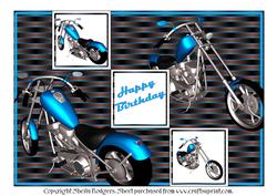 Blue Chopper Motor Bikes Tri Fold Steps