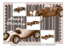 Vintage Sports Cars Tri Fold Steps