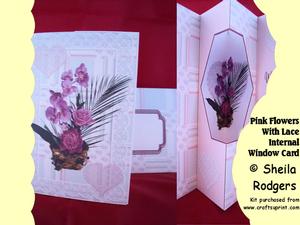 Pink Flowers with Lace Internal Window Kit