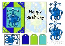 Alien 2 Birthday Fold Back