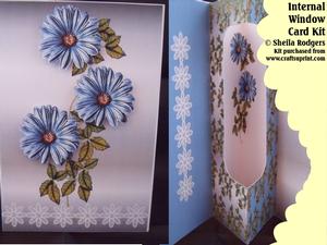 Blue Flowers Internal Window Card Kit