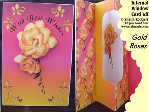 Gold Roses Internal Window Card Kit