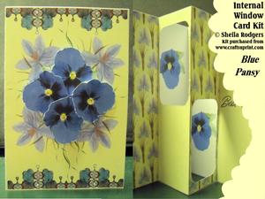 Blue Pansy Internal Window Card Kit