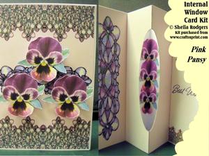 Pink Pansy Internal Window Card Kit