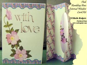 Pink Rambling Rose Internal Window Card Kit