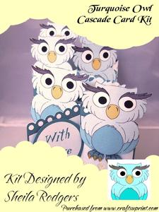 Turquoise Owl Cascade Card Kit