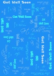 Get Well Soon Word Art on Blue