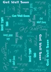 Get Well Soon Word Art on Green