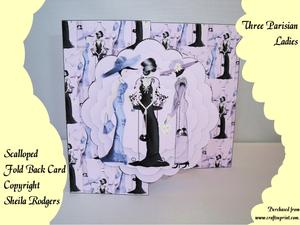 Three Parisian Ladies Scalloped Fold Back Card Kit